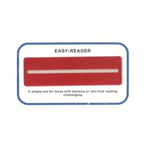 An Easy Reader dyslexia reading aid with a red filter