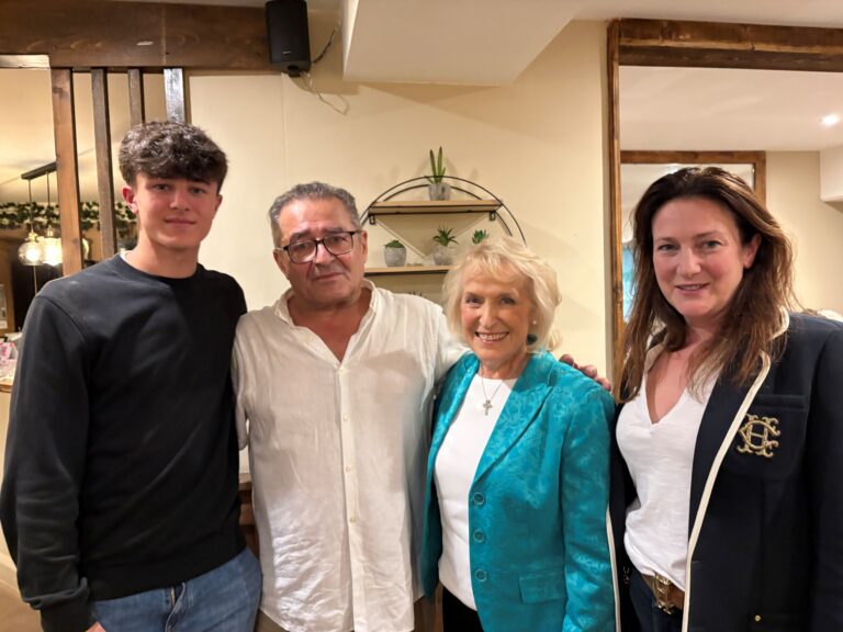 The Zamani family with Steps' Patron Rosemary Conley at a fundraising dinner held at Zamanis Restaurant